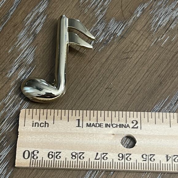 Vintage Gold Tone Musical Note Brooch Pin Treble Clef Music Lover Jewelry Gift - Picture 4 of 4